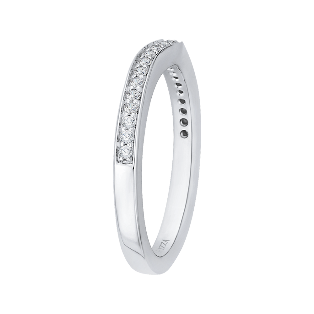 14K White Gold Half Eternity Diamond Wedding Band