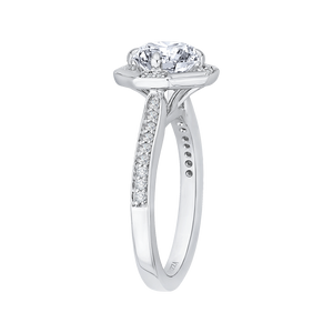 Round Diamond Cathedral Style Engagement Ring In 14K White Gold (Semi Mount)