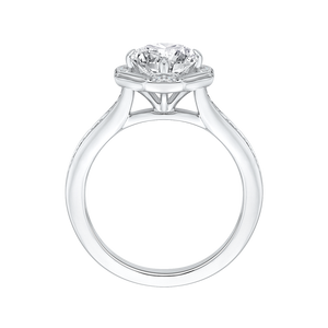 Round Diamond Cathedral Style Engagement Ring In 14K White Gold (Semi Mount)