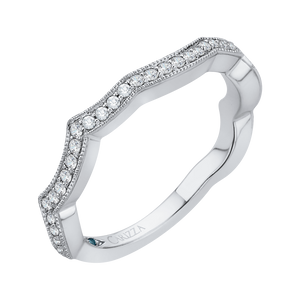 14K White Gold Round Diamond Wedding Band