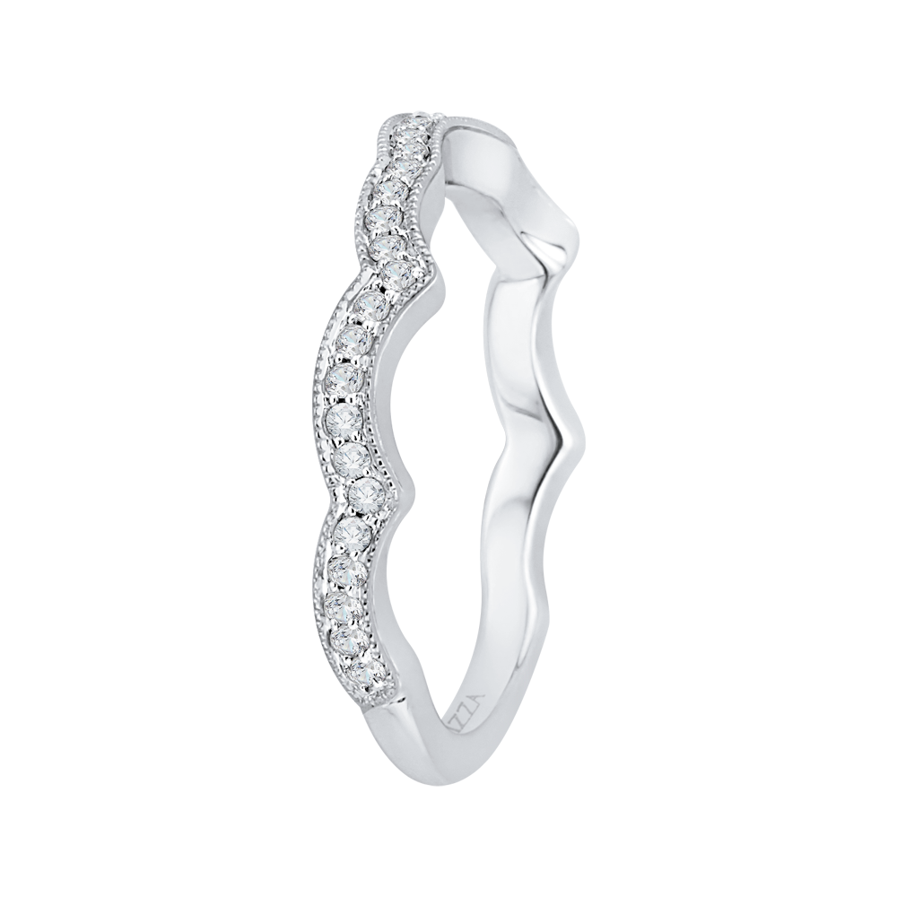 14K White Gold Round Diamond Wedding Band