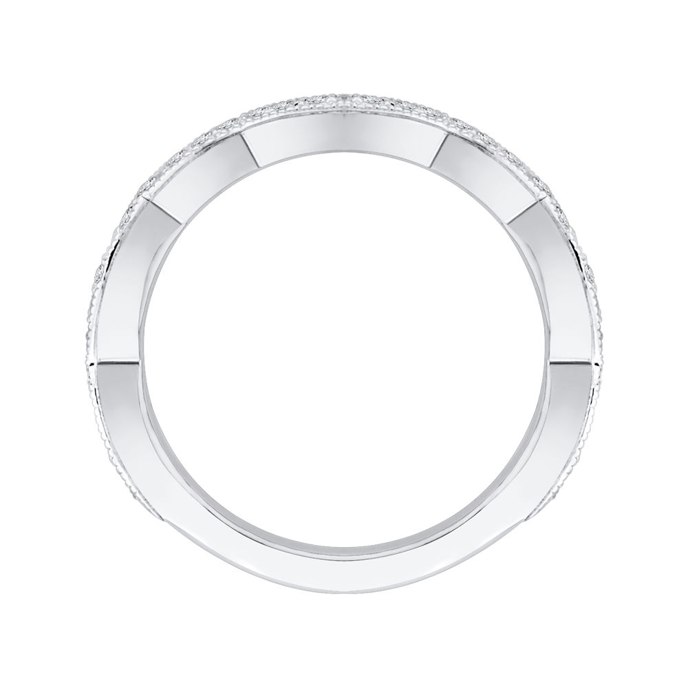 14K White Gold Round Diamond Wedding Band