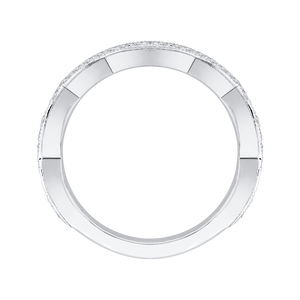 14K White Gold Round Diamond Wedding Band