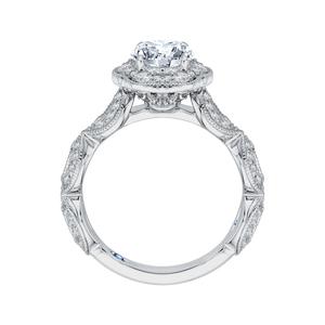 Round Diamond Engagement Ring In 14K White Gold (Semi Mount)