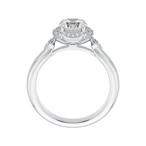 Round Diamond Cathedral Style Engagement Ring In 14K White Gold (Semi Mount)