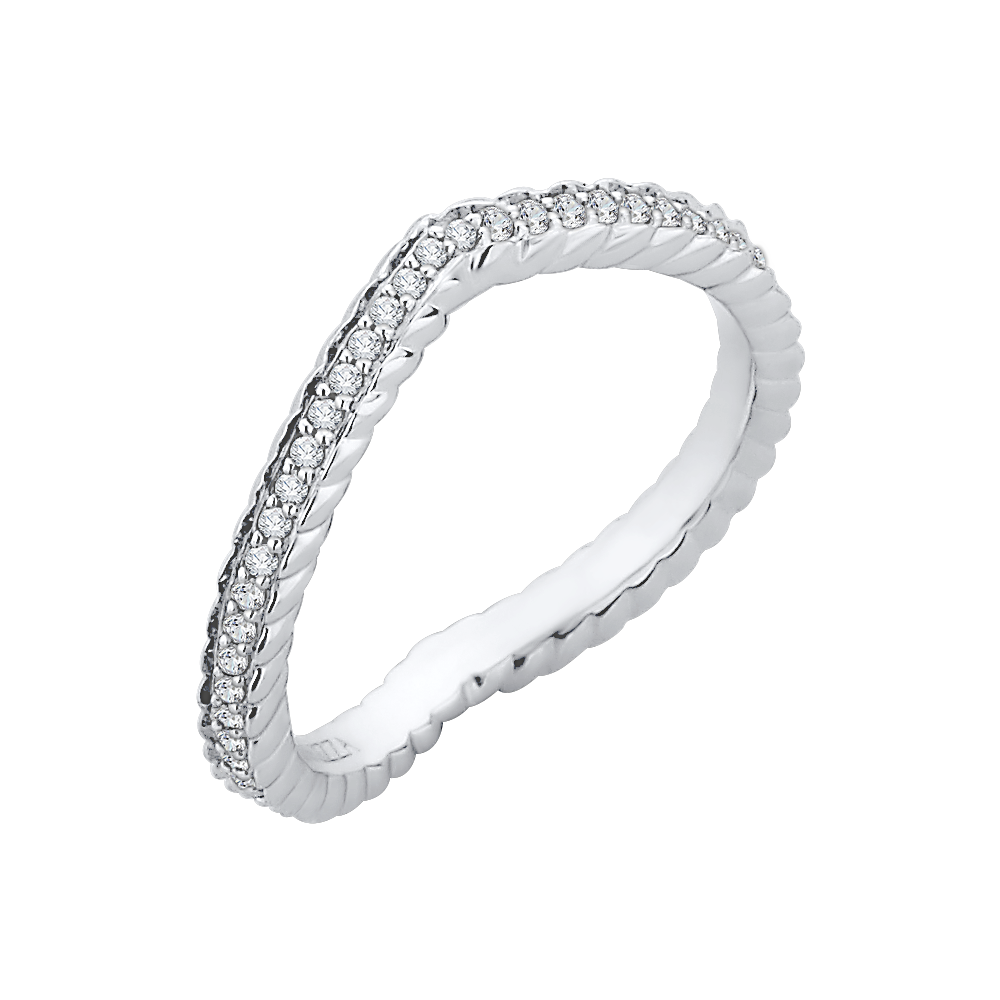 14K White Gold Round Diamond Wedding Band