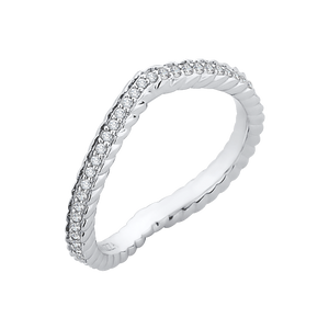 14K White Gold Round Diamond Wedding Band