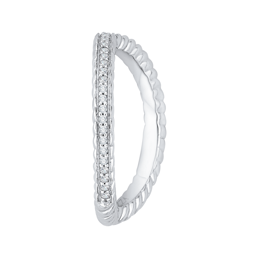 14K White Gold Round Diamond Wedding Band