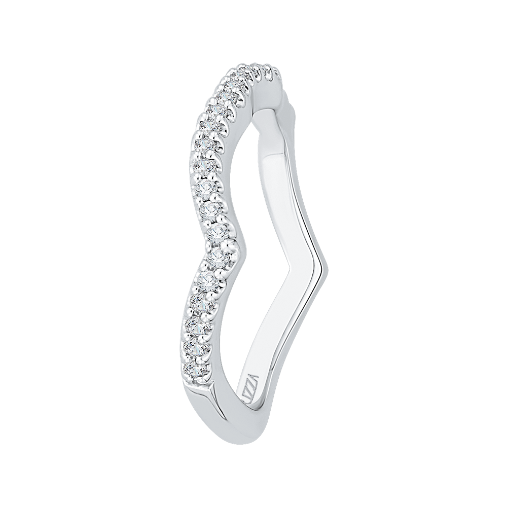 14K White Gold Round Diamond Wedding Band