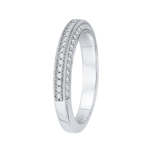 14K White Gold Round Diamond Half Eternity Wedding Band