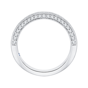 14K White Gold Round Diamond Half Eternity Wedding Band