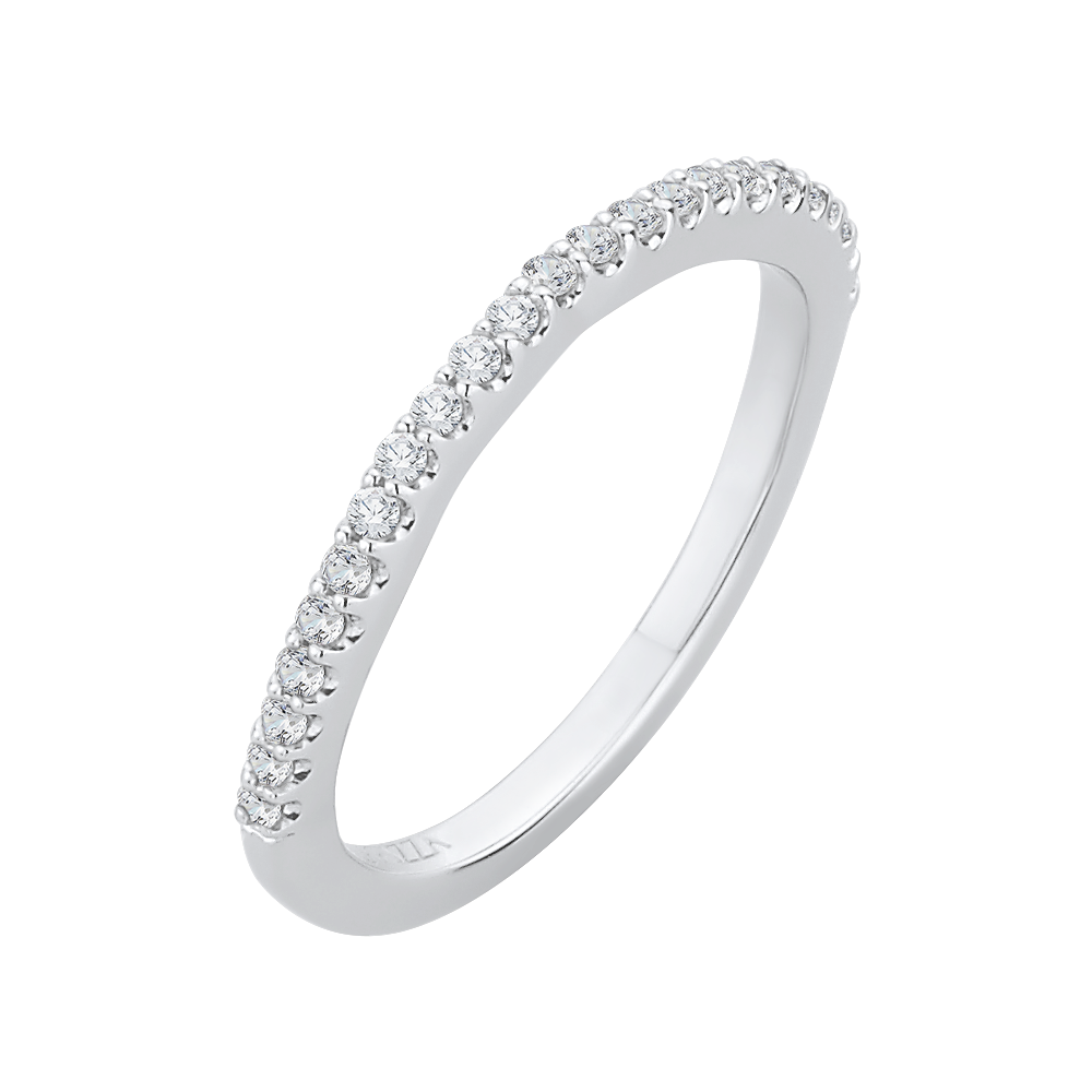 14K White Gold Round Diamond Wedding Band