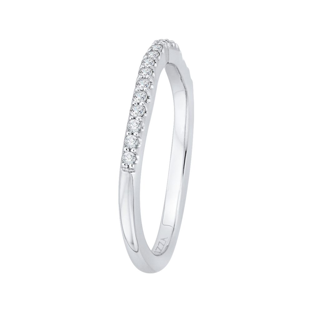 14K White Gold Round Diamond Wedding Band