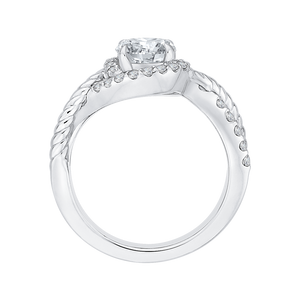 14K White Gold Round Diamond Engagement Ring (Semi Mount)