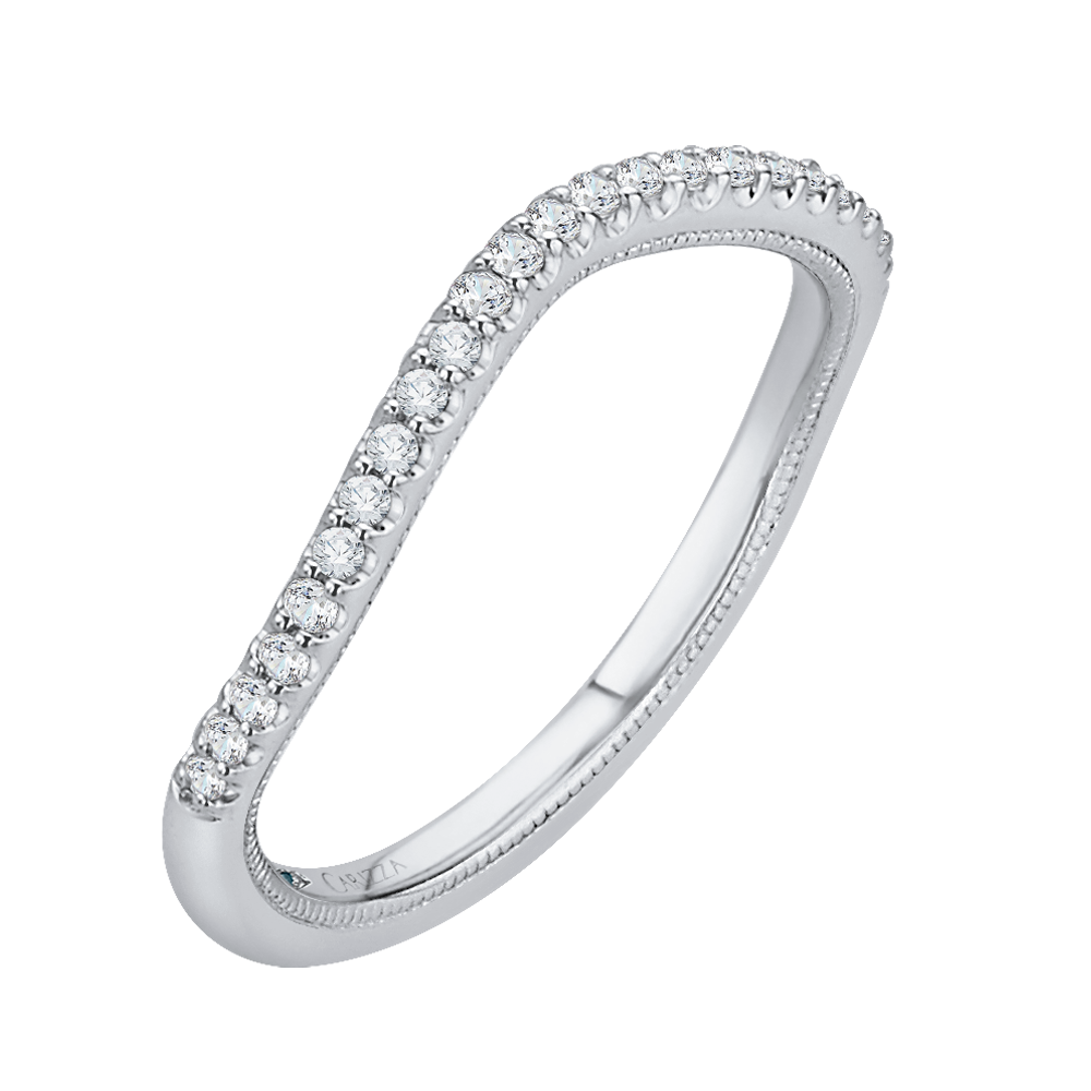 14K White Gold Round Diamond Wedding Band