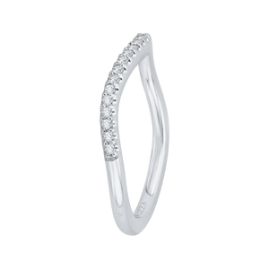 14K White Gold Round Diamond Wedding Band