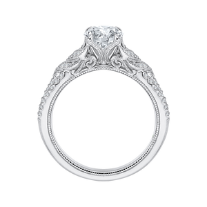 Round Diamond Engagement Ring In 14K White Gold (Semi Mount)