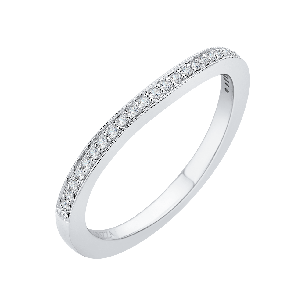 14K White Gold Round Diamond Wedding Band