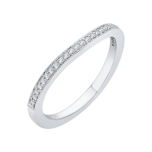 14K White Gold Round Diamond Wedding Band