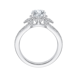 14K White Gold Round Diamond Engagement Ring with Split Shank (Semi Mount)