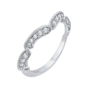 14K White Gold Round Diamond Half Eternity Wedding Band