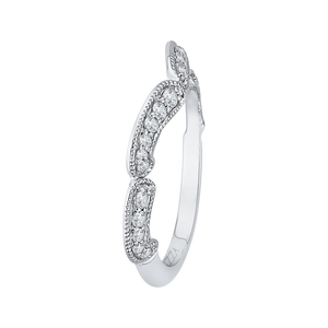 14K White Gold Round Diamond Half Eternity Wedding Band