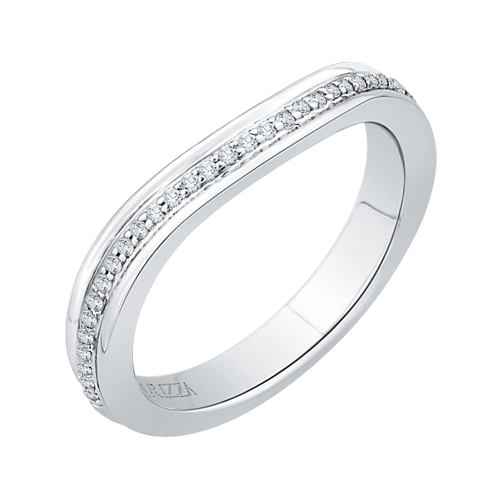 14K White Gold Round Diamond Wedding Band