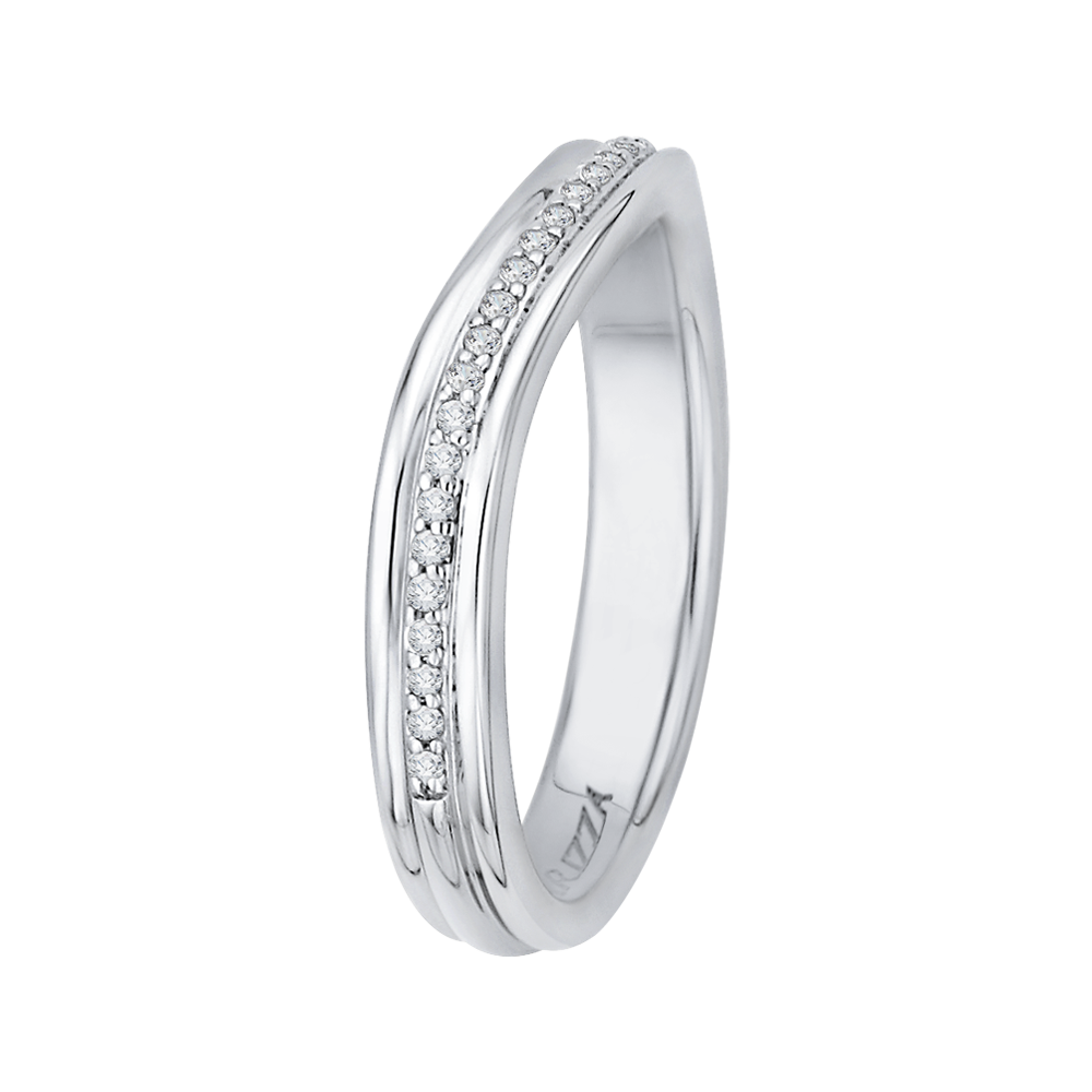 14K White Gold Round Diamond Wedding Band