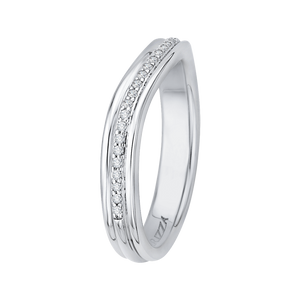 14K White Gold Round Diamond Wedding Band