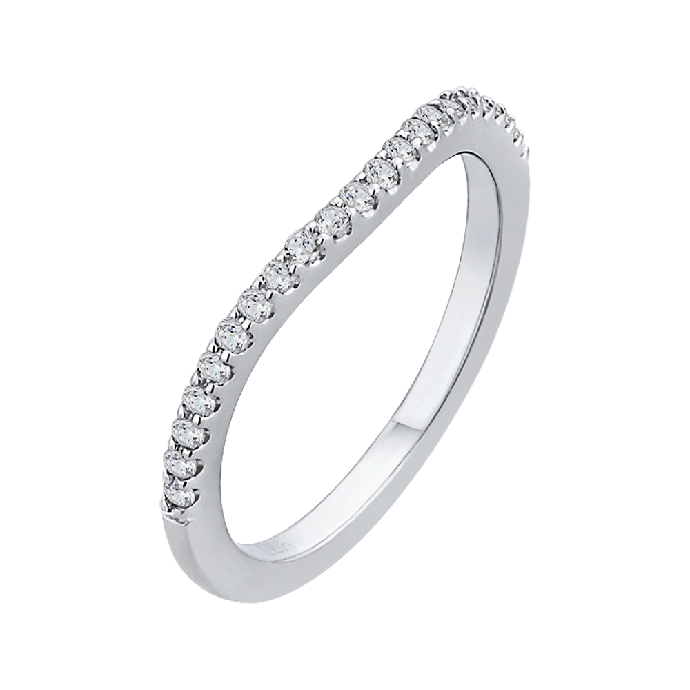 14K White Gold Round Diamond Wedding Band