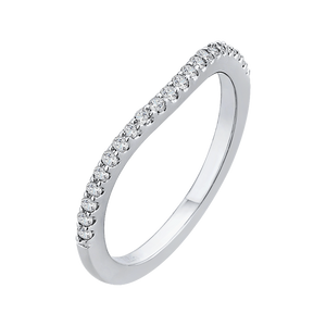 14K White Gold Round Diamond Wedding Band