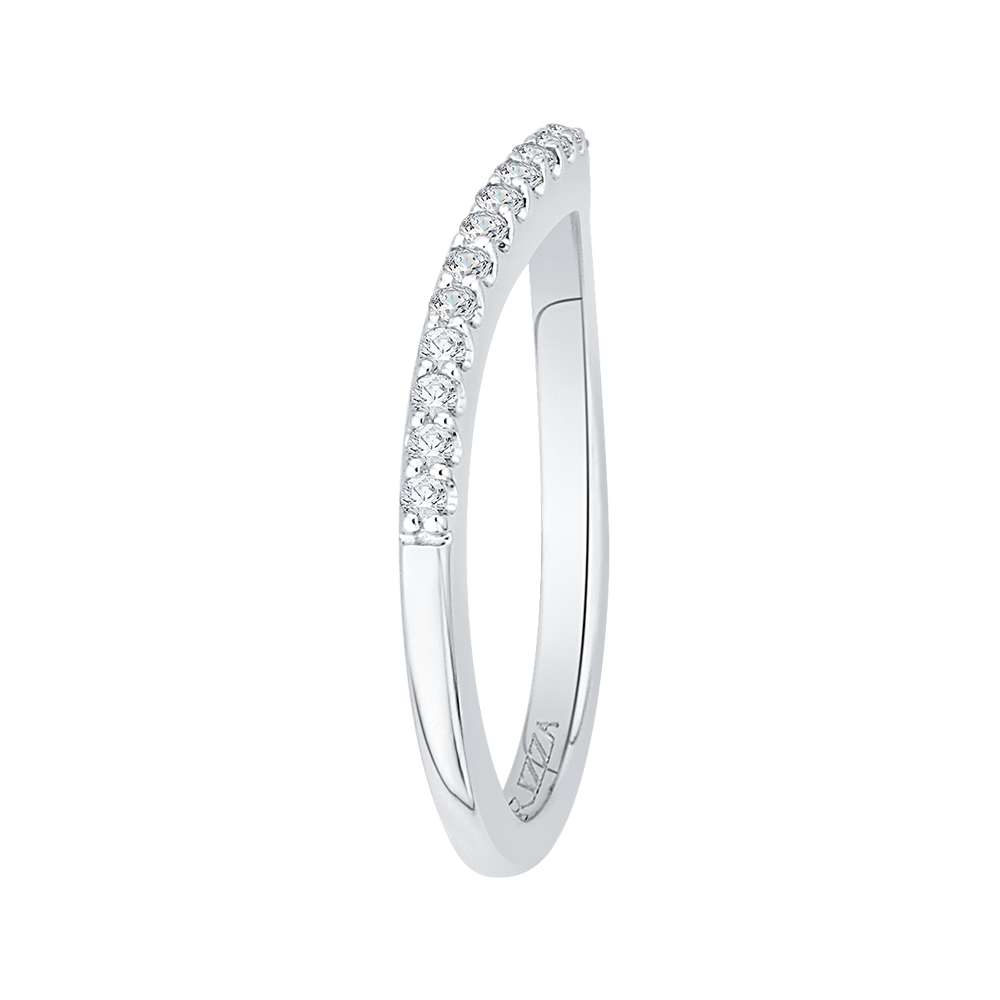 14K White Gold Round Diamond Wedding Band