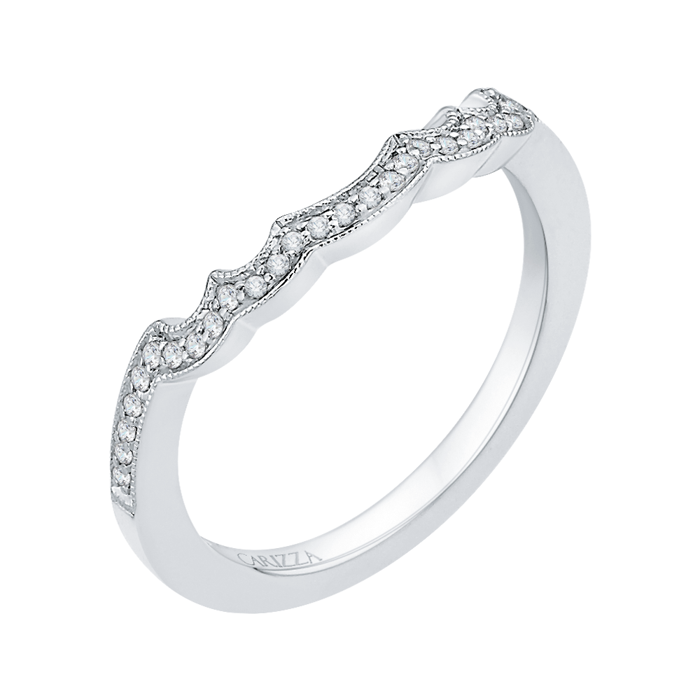 Round Diamond Half Eternity Wedding Band In 14K White Gold