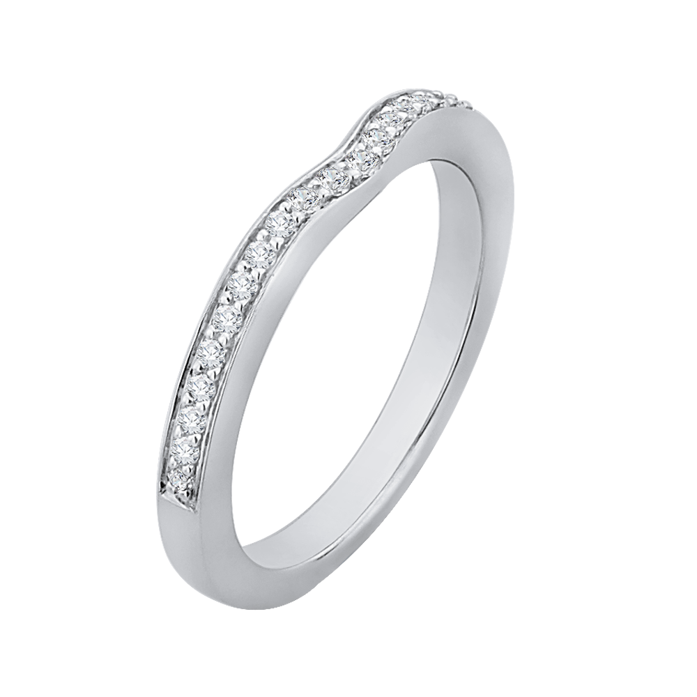 Half Eternity Round Diamond Wedding Band In 14K White Gold