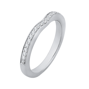 Half Eternity Round Diamond Wedding Band In 14K White Gold