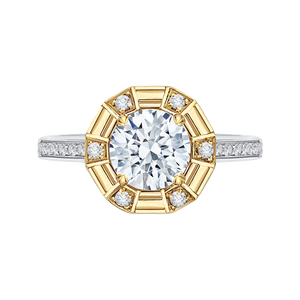 CA0182EH-37WY-1.50 Bridal Jewelry Carizza White Gold Rose Gold Yellow Gold Round Diamond Engagement Rings