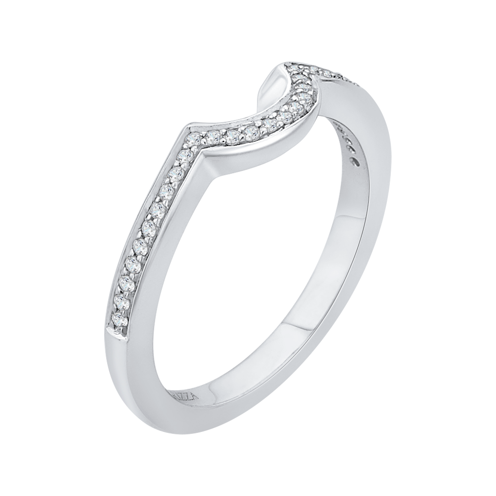 14K White Gold Round Diamond Wedding Band