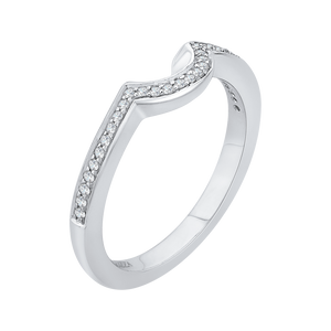 14K White Gold Round Diamond Wedding Band