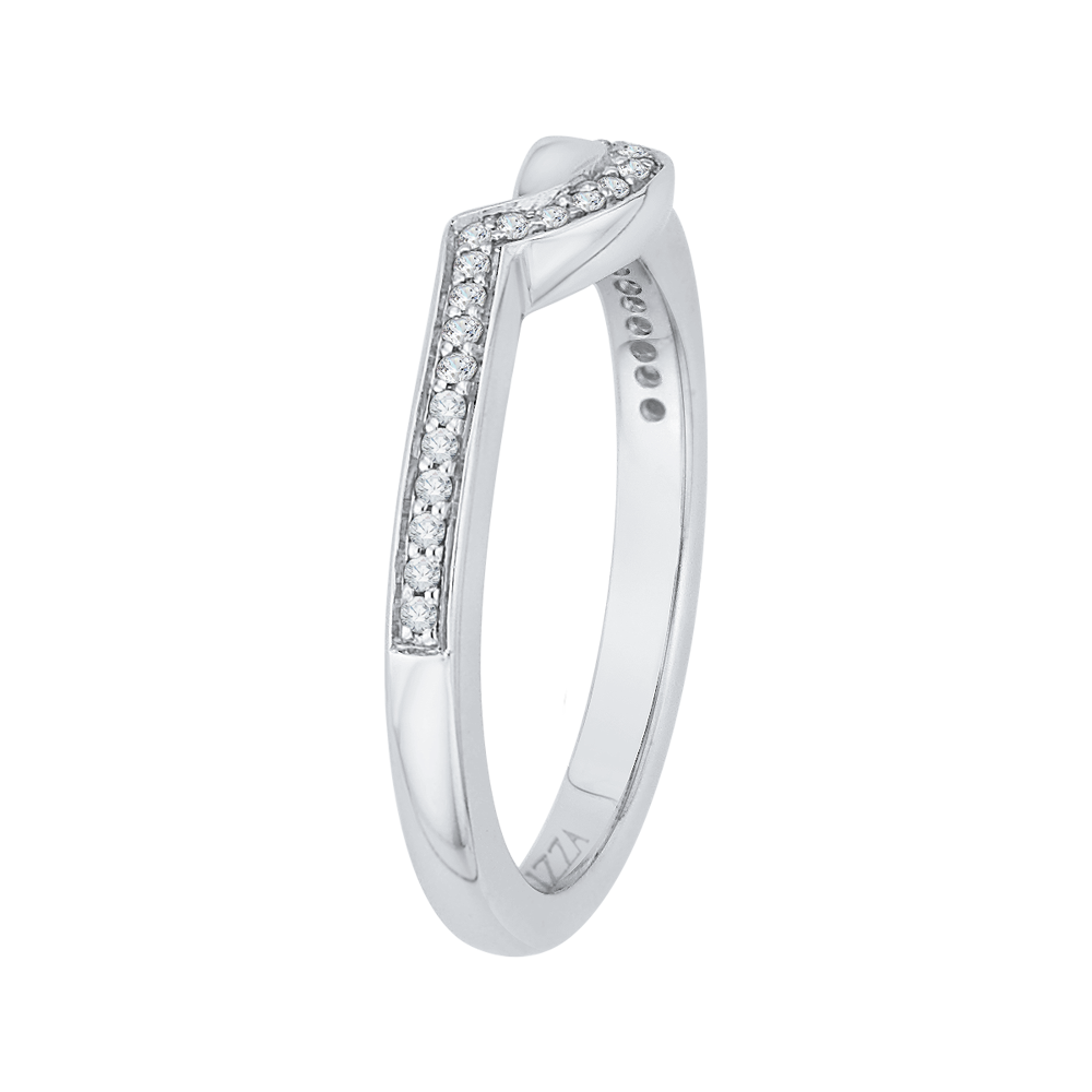 14K White Gold Round Diamond Wedding Band