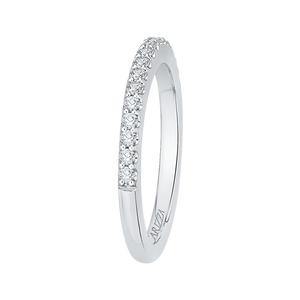 14K White Gold Round Diamond Half Eternity Wedding Band