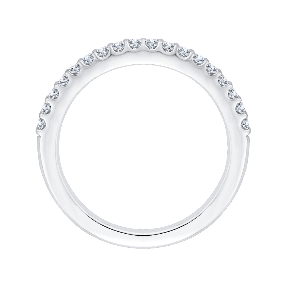 14K White Gold Round Diamond Half Eternity Wedding Band