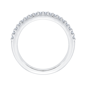 14K White Gold Round Diamond Half Eternity Wedding Band