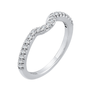 14K White Gold Round Diamond Half Eternity Wedding Band