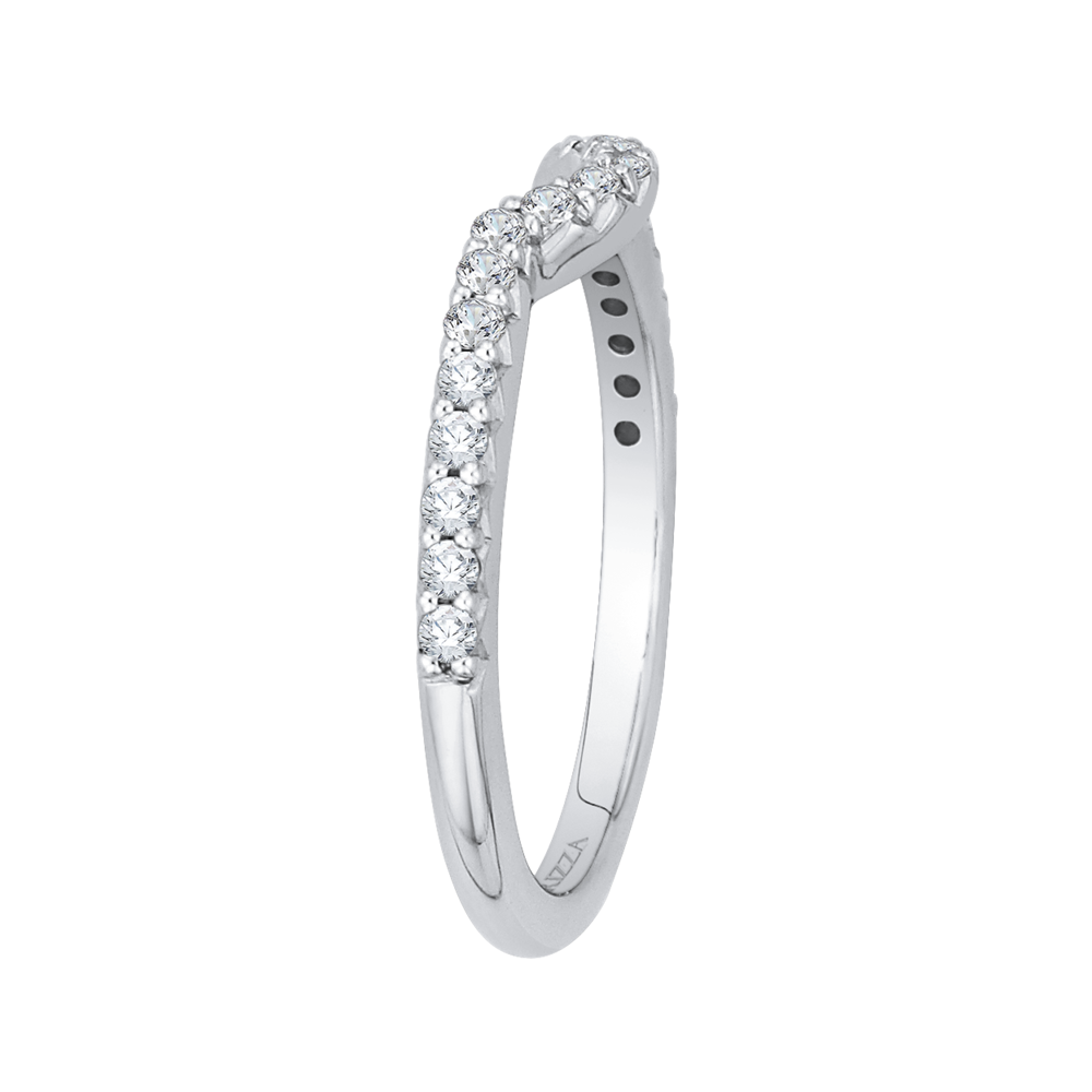 14K White Gold Round Diamond Half Eternity Wedding Band