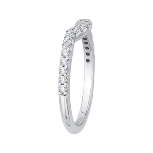 14K White Gold Round Diamond Half Eternity Wedding Band