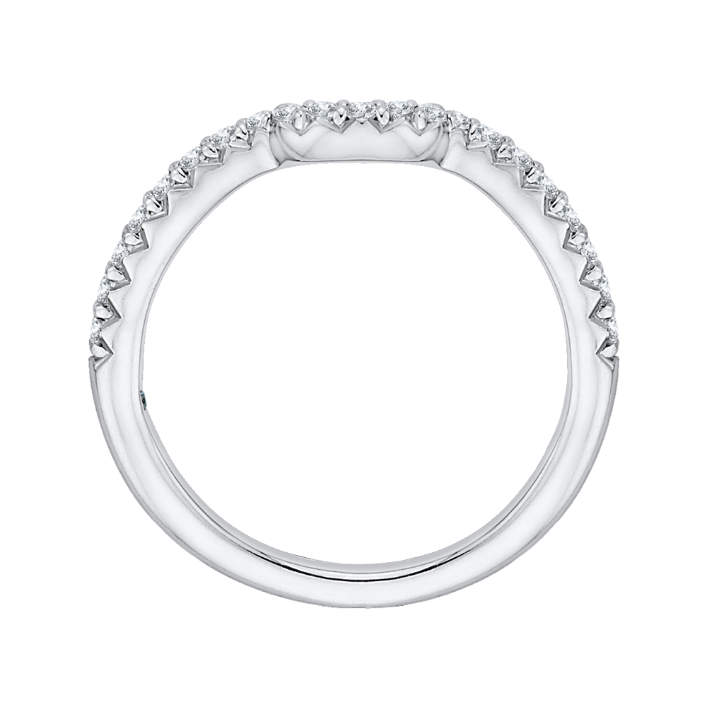 14K White Gold Round Diamond Half Eternity Wedding Band