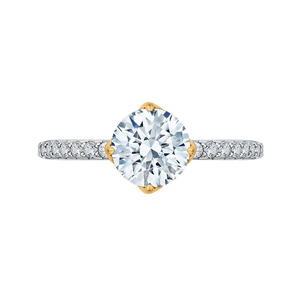 CA0191EH-37WY-1.50 Bridal Jewelry Carizza White Gold Rose Gold Yellow Gold Round Diamond Engagement Rings