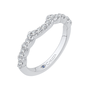 Round Diamond Half Eternity Wedding Band In 14K White Gold