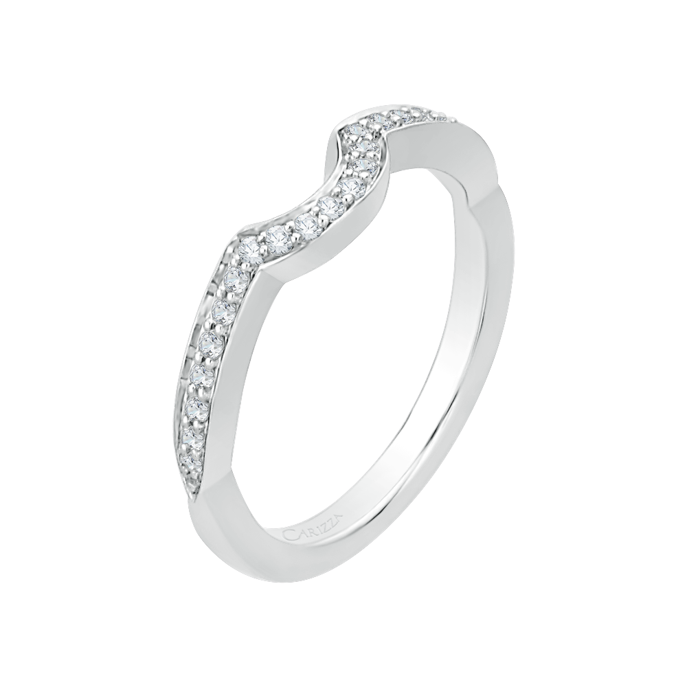 14K White Gold Round Diamond Wedding Band