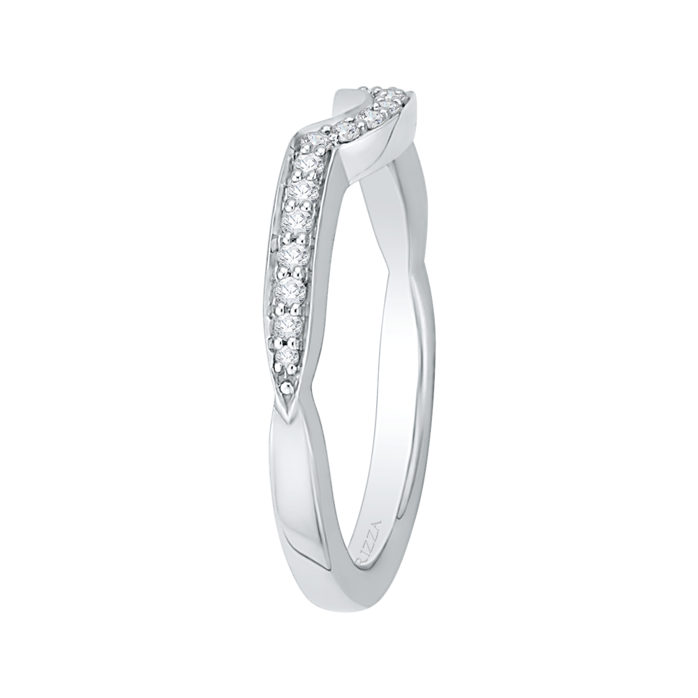 14K White Gold Round Diamond Wedding Band